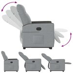 vidaXL Fauteuil inclinable Gris clair Tissu