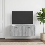 vidaXL Meuble TV mural Sonoma gris 78 5 x 41 x 30 cm Bois d'ingénierie
