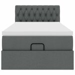 vidaXL Cadre de lit ottoman avec matelas gris foncé 100x200 cm tissu