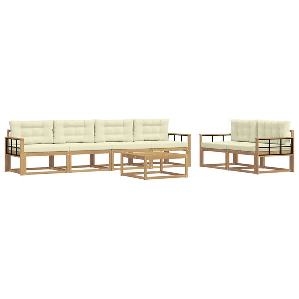 vidaXL Ensemble de canapés d'extérieur 6 Pièces Blanc et crème
