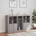 vidaXL Buffet avec lumières LED sonoma gris 162x37x100 cm