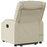 vidaXL Fauteuil inclinable de massage Crème Similicuir