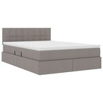 vidaXL Lit avec rangement et matelas avec matelas Taupe 140 x 200 cm