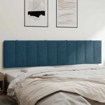 vidaXL Coussin de tête de lit Hanko bleu 200 cm velours