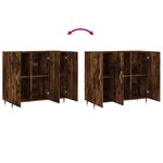 vidaXL Buffet chêne fumé 90x34x80 cm bois d'ingénierie