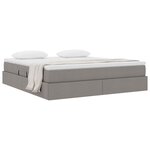 vidaXL Lit avec rangement et matelas Taupe 160 x 200 cm Polyester