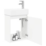 vidaXL Meuble de salle de bain avec robinet Blanc 45 5 x 22 5 x 84 cm