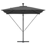 vidaXL Parasol banane à mât déporté Anthracite 249 x 249 x 250 cm