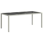 vidaXL Table de jardin pour repas Blanc 190 x 90 x 75 cm Poly rotin