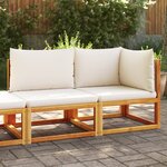 vidaXL Canapé de jardin avec coussins 2 places Bois Acacia et rotin