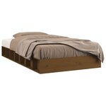 vidaXL Cadre de lit sans matelas marron miel 75x190 cm bois massif