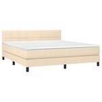 vidaXL Sommier à lattes de lit avec matelas Crème 180x200 cm Tissu