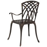 vidaXL Chaise de jardin 2 Pièces Bronze 53 x 51 x 88 5cm Aluminium