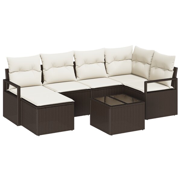 vidaXL Ensemble de Canapés de Jardin de 6 Pièces avec Coussins en Poly Rattan Gris