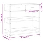 vidaXL Table console chêne sonoma 90x35x80 cm bois d'ingénierie