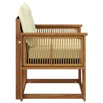 vidaXL Sofa de milieu extérieur Bois d'acacia massif et Textilène