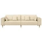 vidaXL Sofa en tissu avec coussin Crème 208 cm tissu