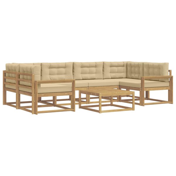 vidaXL Ensemble de canapés d'extérieur 5 pc Blanc et Beige