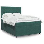 vidaXL Sommier à lattes de lit et matelas Vert foncé 140x200cm Velours