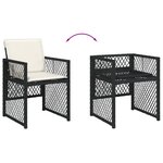 vidaXL Ensemble à manger de jardin 9Pièces coussins noir résine tressée