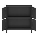 Armoire de bureau casier de bureau meuble de rangement pour salon bureau chambre atelier métallique à 4 portes acier 82 x 80 x 40 cm noir 03_0006327