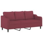 vidaXL Ensemble de canapés 3 Pièces avec coussins Rouge bordeaux Tissu