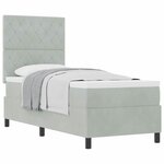 vidaXL Lit à ressorts avec matelas Gris clair 80 x 200 cm tissu