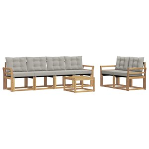 vidaXL Ensemble de canapés d'extérieur 7 pc Blanc et gris clair