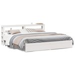 vidaXL Cadre de lit avec tête de lit sans matelas blanc 180x200 cm