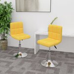 vidaXL Chaises pivotantes à manger lot de 2 jaune tissu