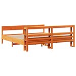 vidaXL Cadre de lit sans matelas cire marron 200x200cm bois pin massif