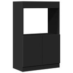 vidaXL Buffet haut noir 63x33x100 cm bois d'ingénierie