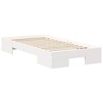 vidaXL Cadre de lit surélevé avec stockage Blanc Bois massif en pin