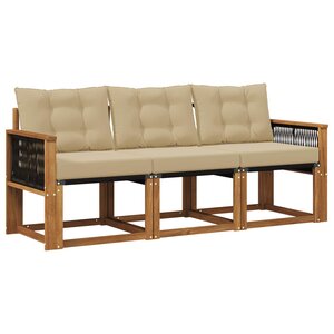vidaXL Ensemble de canapés d'extérieur 3 Pièces Naturel et Beige