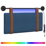 vidaXL Tête de lit suspendue Avec lumière LED Bleu PU antique