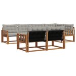 vidaXL Ensemble de canapés d'extérieur 7 pc Naturel et gris clair