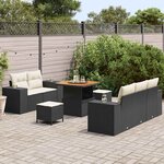 vidaXL Ensemble de canapé de jardin 8 Pièces Noir et Crème Poly Rattan