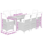 vidaXL Ensemble de bistro de jardin 9 Pièces coussins noir poly rotin
