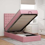 vidaXL Cadre de lit ottoman avec matelas rose 90x190 cm velours