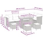 vidaXL Ensemble de canapé de jardin 10 Pièces Beige polyrotin