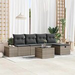 vidaXL Ensemble de canapé de jardin 6 Pièces Gris 55 x 62 x 69 cm