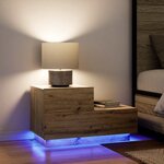 vidaXL Table de chevet avec tiroir chêne artisanal 70 x 36 x 40.5 cm