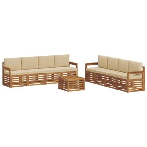 vidaXL Ensemble de canapés d'extérieur 9 pc Naturel et Beige