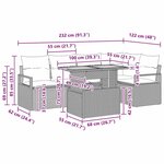 vidaXL Ensemble de canapé de jardin 6 Pièces Beige Poly rotin