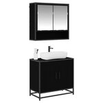 vidaXL Ensemble de mobilier de salle de bain 2 Pièces Chêne noir