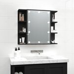 vidaXL Armoire à miroir avec LED noir 70x16 5x60 cm