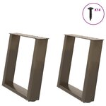 vidaXL Pieds de table basse en U  2 pièces  acier naturel  50 x (42-43) cm