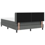 Lit à ressorts vidaXL avec matelas gris foncé 140x190 cm en tissu