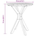 vidaXL Table de Bistrot de Jardin Ø70x75 cm en Bois Massif de Teck