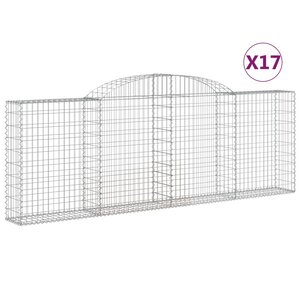 vidaXL Paniers à gabions arqués 10 Pièces 300x30x100/120 cm fer galvanisé